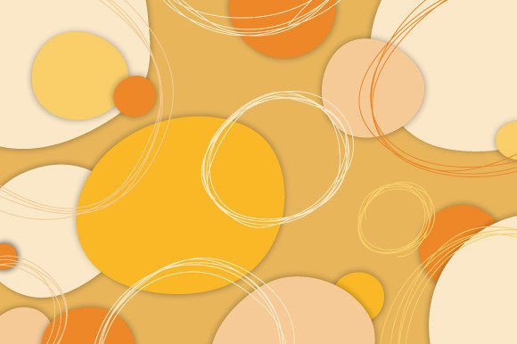 Abstract Yellow Doodles Hand Drawing