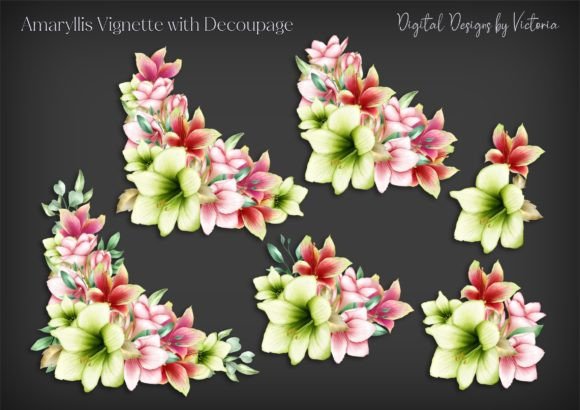 Amaryllis Vignette with Decoupage