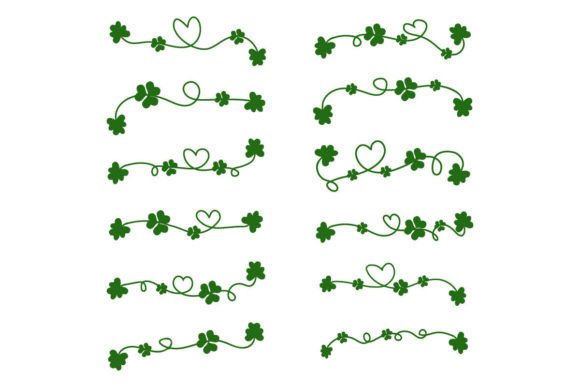 Beautiful Design Elements for St. Patrick’s Day: Lovely Hearts Lucky Shamrock Irish Leaf