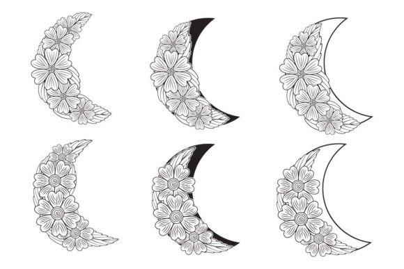 Doodle Celestial Boho Floral Moon Vector: A Versatile Design Resource for Creative Professionals