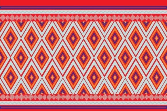 Ethnic Ikat Red Orange Geometric Pattern: A Strategic Design for Modern Creativity