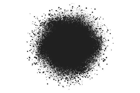 Ink Spray Splash. Black Paint Blob Splat