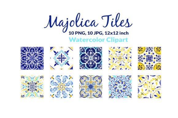 Majolica Tiles Amalfi Clipart Positano