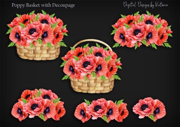 Poppy Basket with Decoupage: A Creative Resource for Every Project