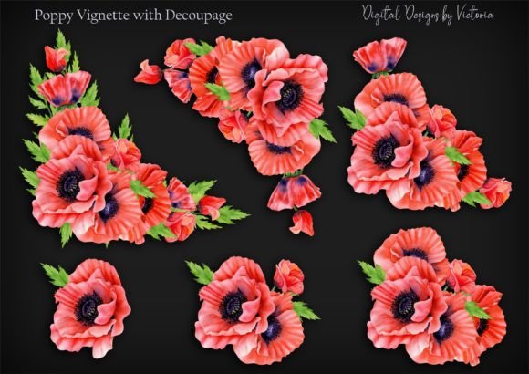 Poppy Vignette with Decoupage: A Creative Resource for Artists and Crafters