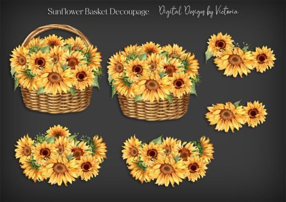 Sunflower Basket Decoupage: A Creative Resource for Every Project