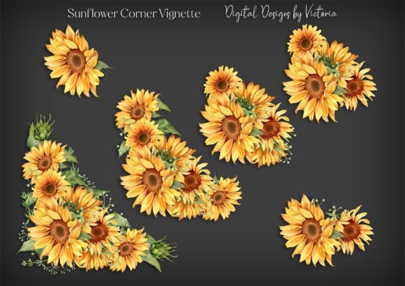 Sunflower Corner Vignette: A Versatile Creative Asset for Craft Enthusiasts