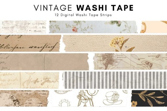 Vintage Digital Washi Tape: A Modern Twist on a Classic Design
